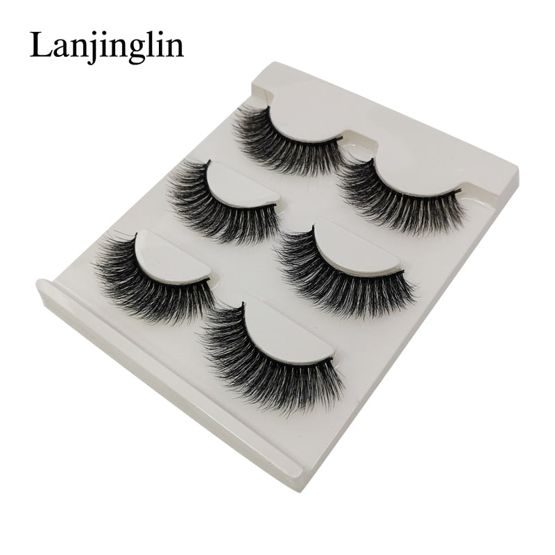 New 3 pairs natural false eyelashes