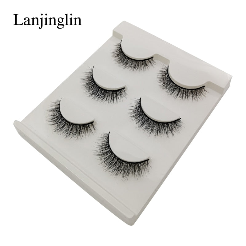 New 3 pairs natural false eyelashes