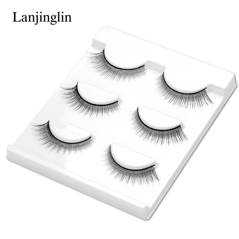 New 3 pairs natural false eyelashes