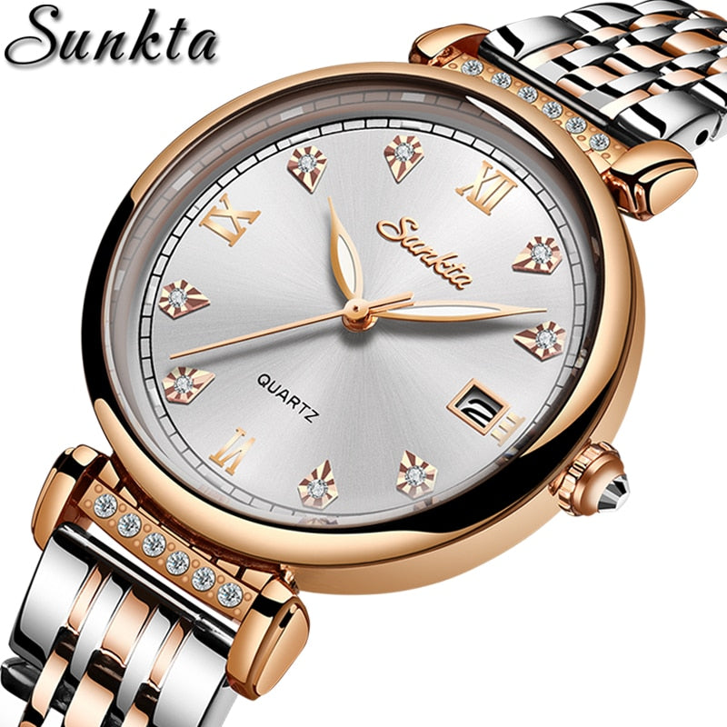 New Rose Gold Women Business Quartz Watch