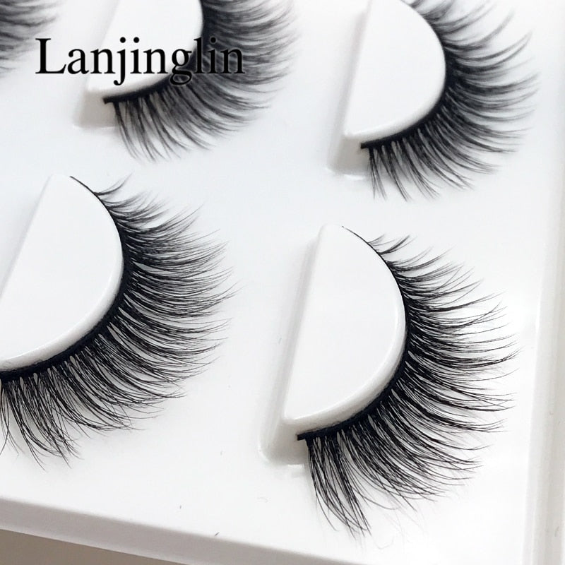 New 3 pairs natural false eyelashes