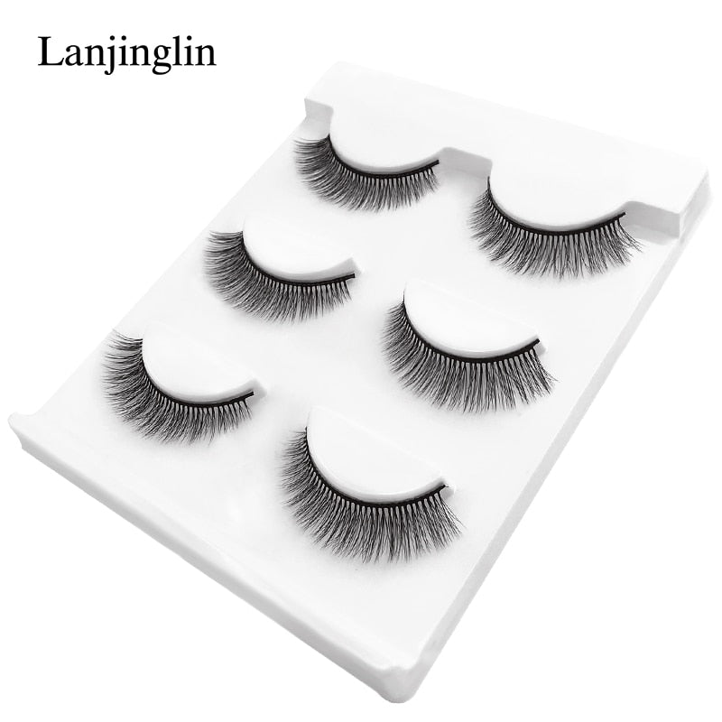 New 3 pairs natural false eyelashes