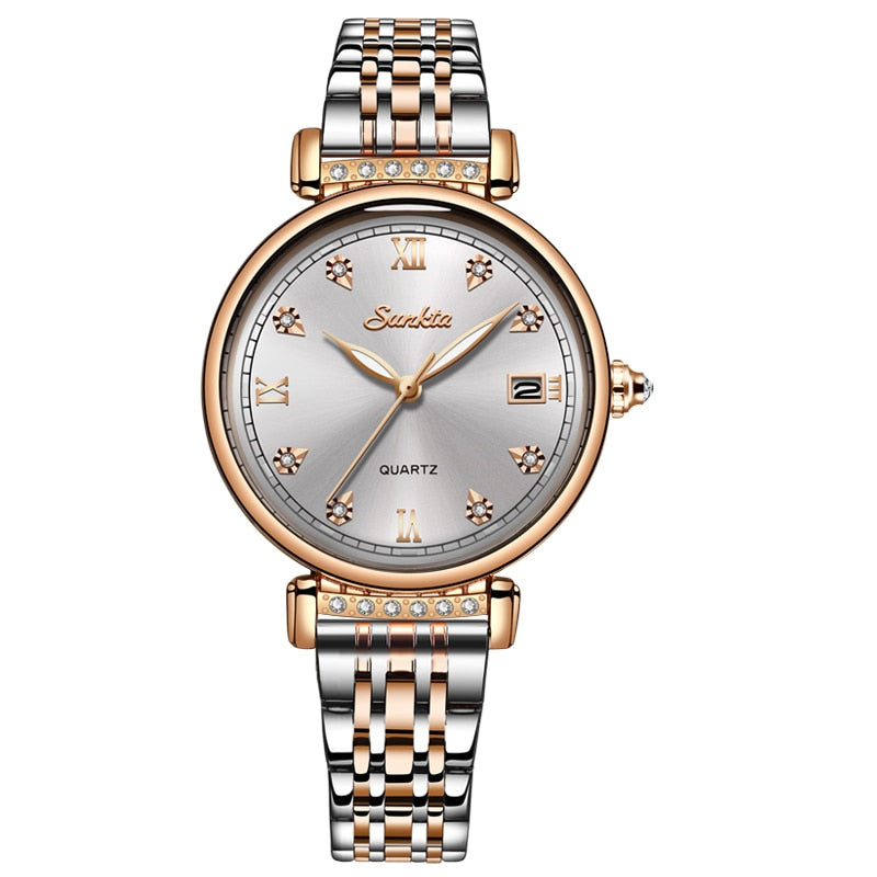 New Rose Gold Women Business Quartz Watch